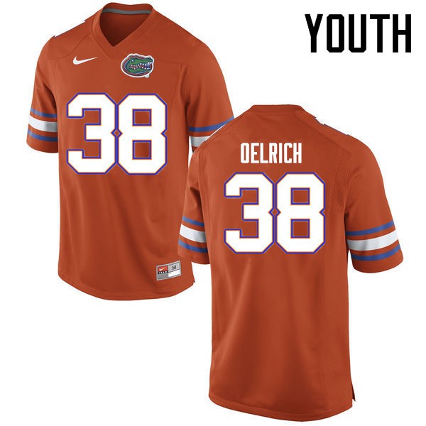 Florida Gators Youth #38 Nick Oelrich College Football Jersey Orange